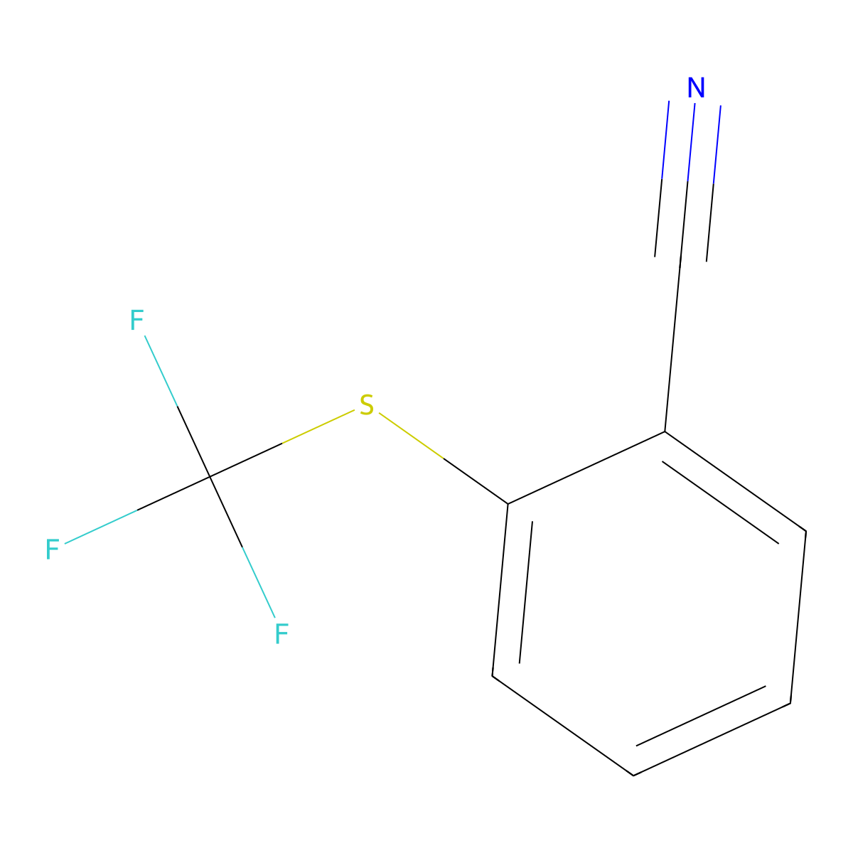 2-(Trifluoromethylthio)benzonitrile molecular structure, CAS 37526-65-1