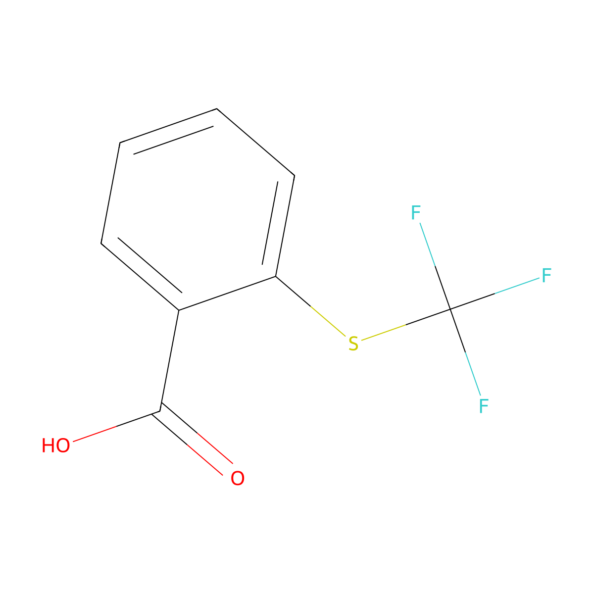 2-[(Trifluoromethyl)sulfanyl]benzoic acid molecular structure, CAS 37526-67-3