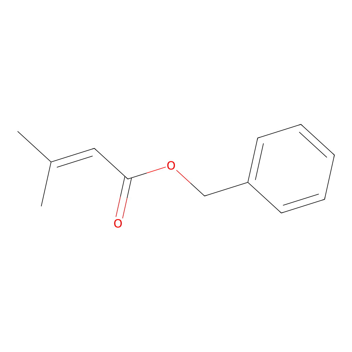 2-Butenoic acid, 3-methyl-, phenylmethyl ester molecular structure, CAS 37526-89-9