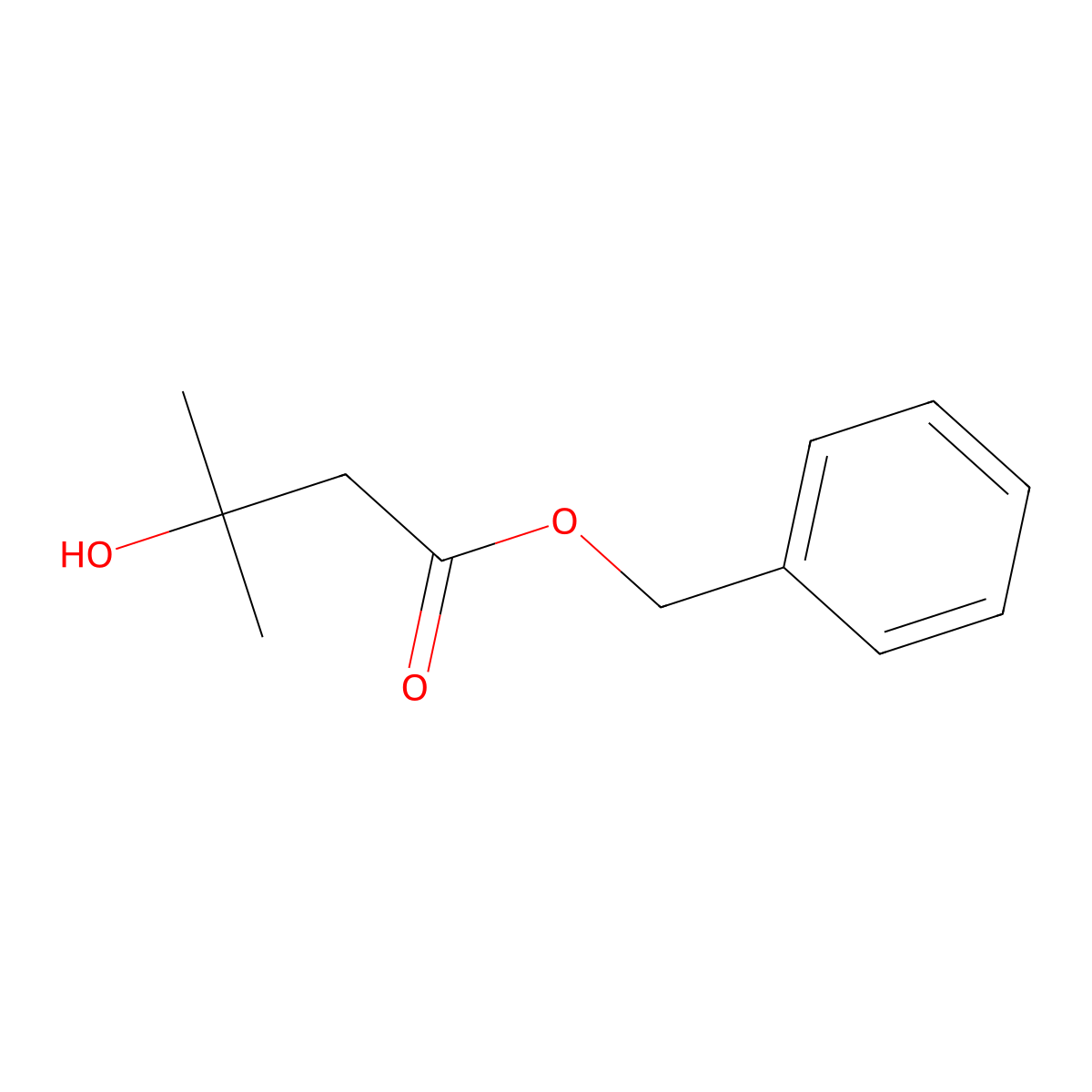 Benzyl 3-hydroxy-3-methylbutanoate molecular structure, CAS 37526-90-2