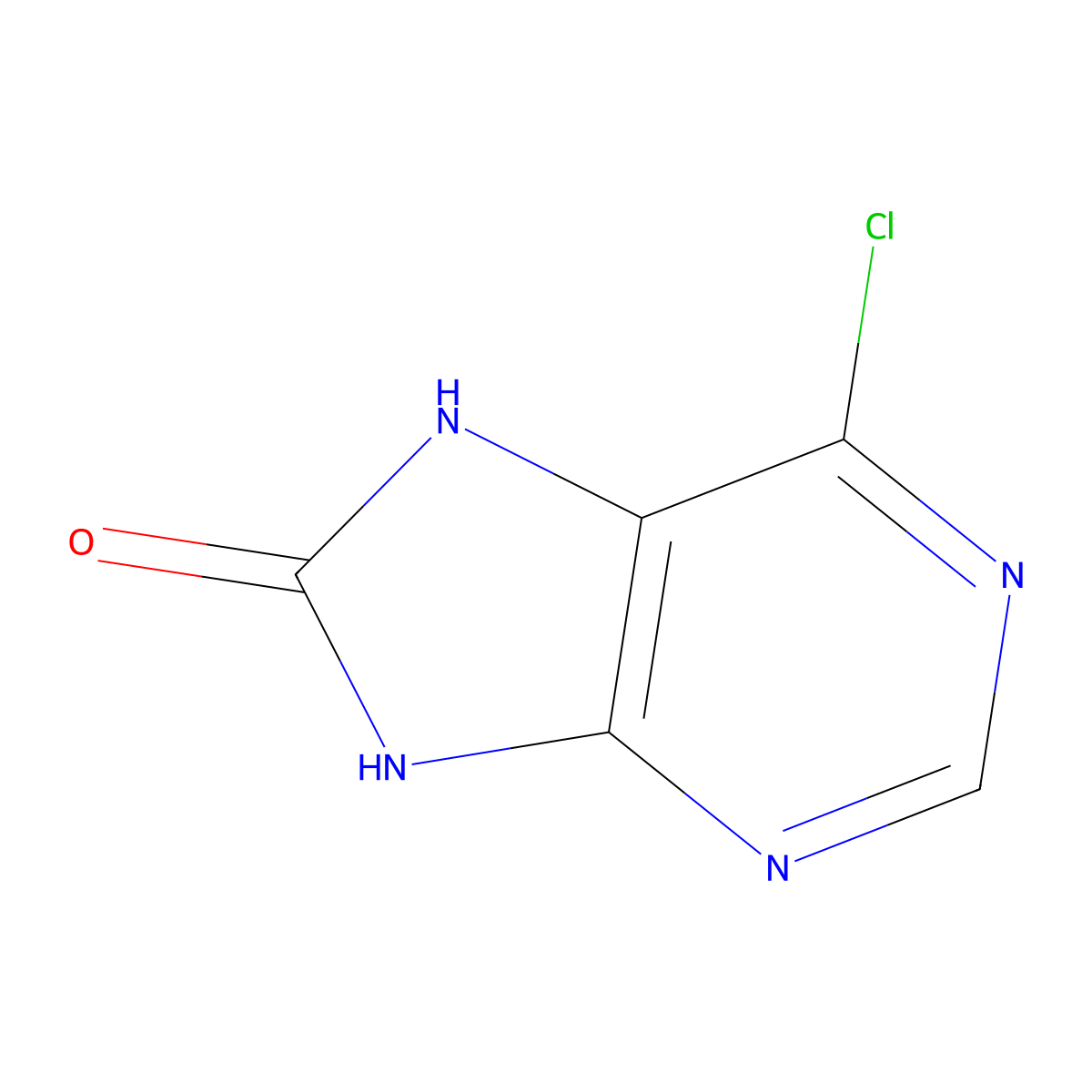6-chloro-8,9-dihydro-7H-purin-8-one molecular structure, CAS 37527-48-3