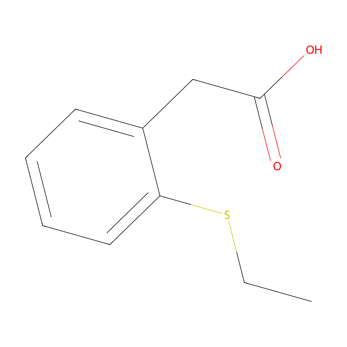 2-[2-(Ethylsulfanyl)phenyl]acetic acid molecular structure, CAS 37527-74-5