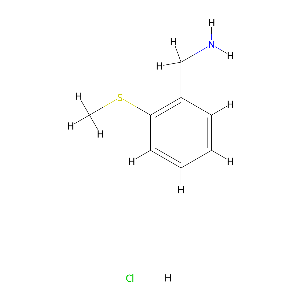 2-Methylsulfanylbenzylamine hydrochloride molecular structure, CAS 37527-92-7