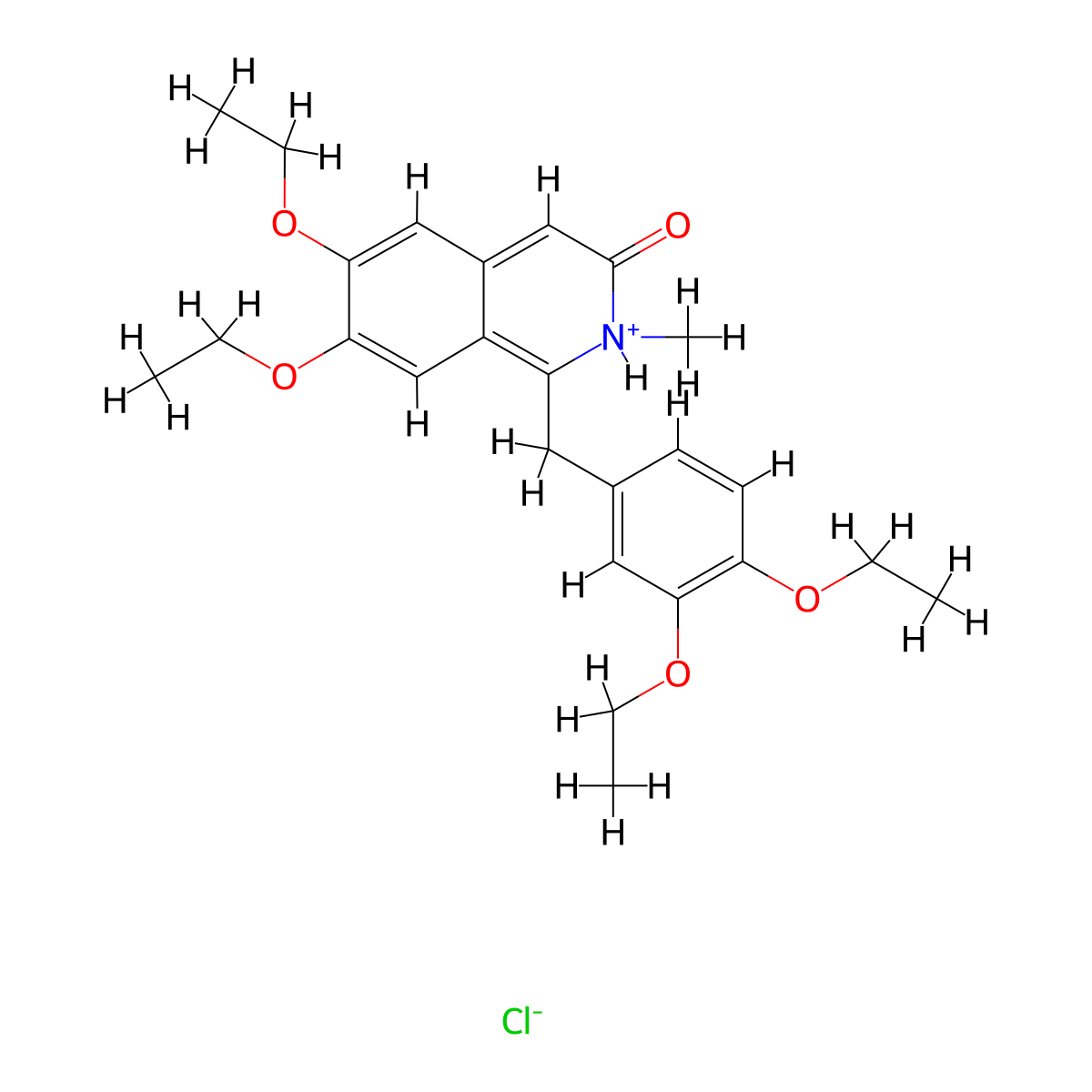 3(2H)-Isoquinolinone, 1-((3,4-diethoxyphenyl)methyl)-6,7-diethoxy-2-methyl-, hydrochloride molecular structure, CAS 37528-72-6