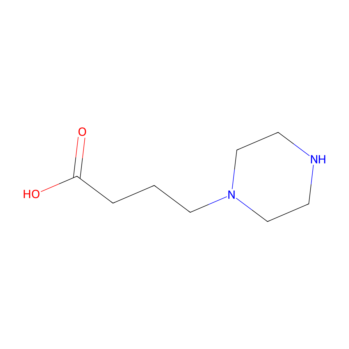 4-(Piperazin-1-YL)butanoic acid molecular structure, CAS 37528-82-8