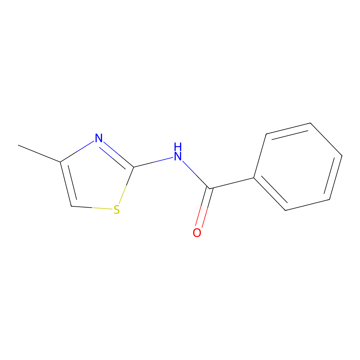 N-(4-methylthiazol-2-yl)benzamide molecular structure, CAS 37529-67-2