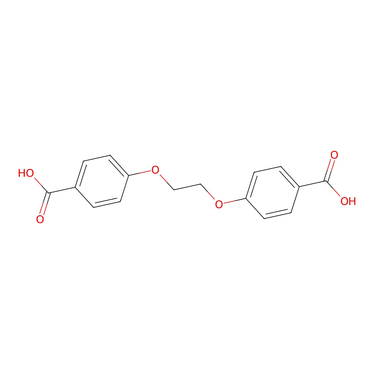4,4'-(1,2-Ethanediylbis(oxy))bisbenzoic acid molecular structure, CAS 3753-05-7
