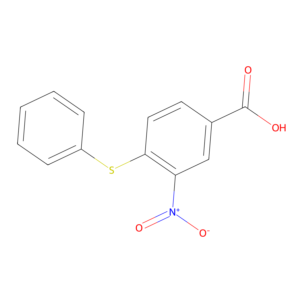 3-Nitro-4-(phenylthio)benzoic acid molecular structure, CAS 37531-36-5