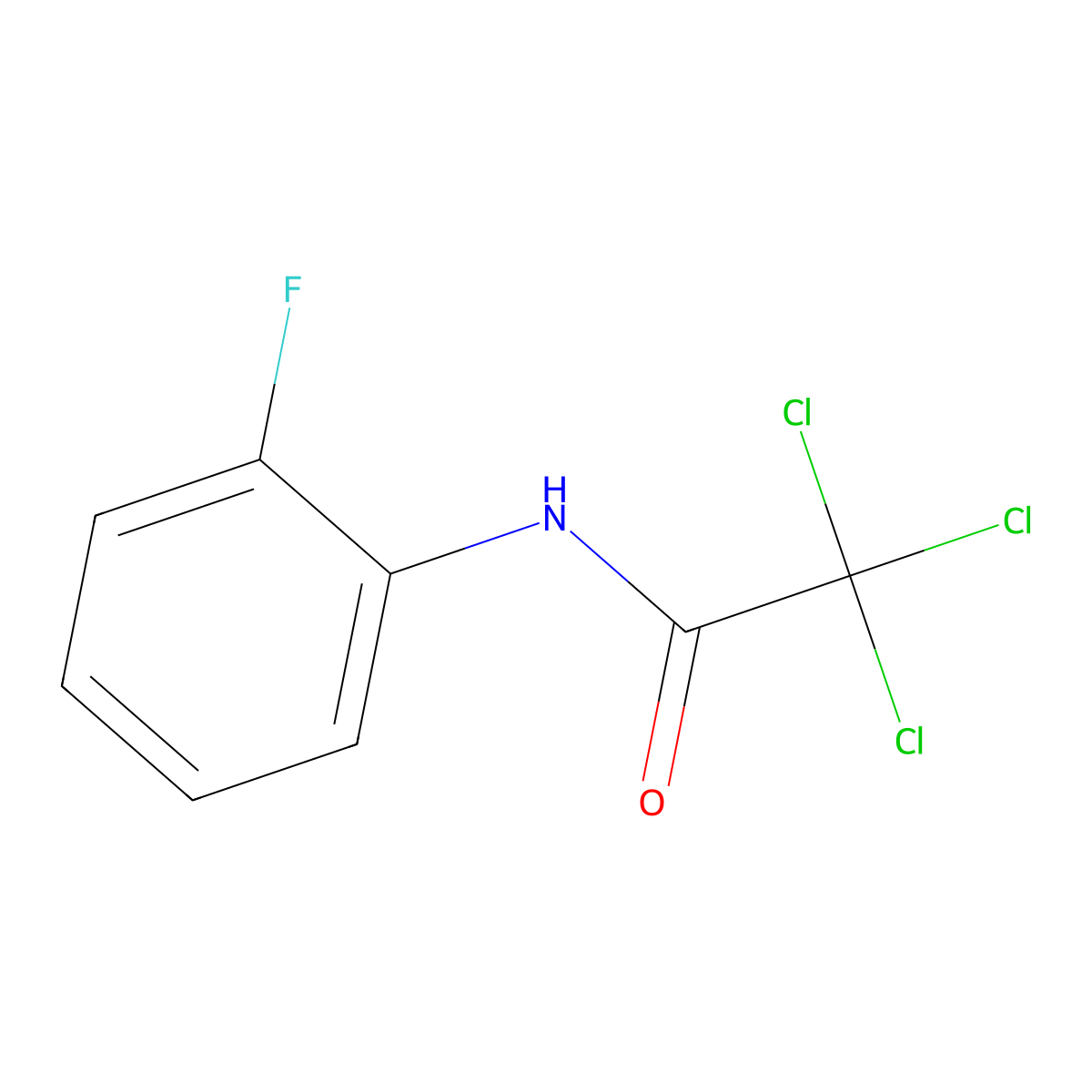 Trichloroacetamide, N-(2-fluorophenyl)- molecular structure, CAS 37531-71-8