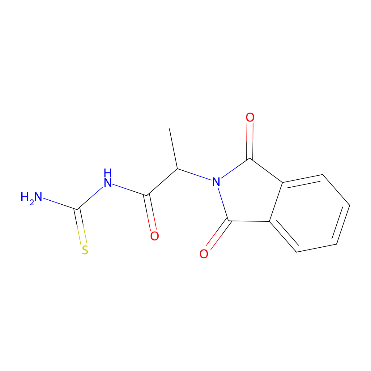 N-carbamothioyl-2-(1,3-dioxoisoindol-2-yl)propanamide molecular structure, CAS 375349-18-1