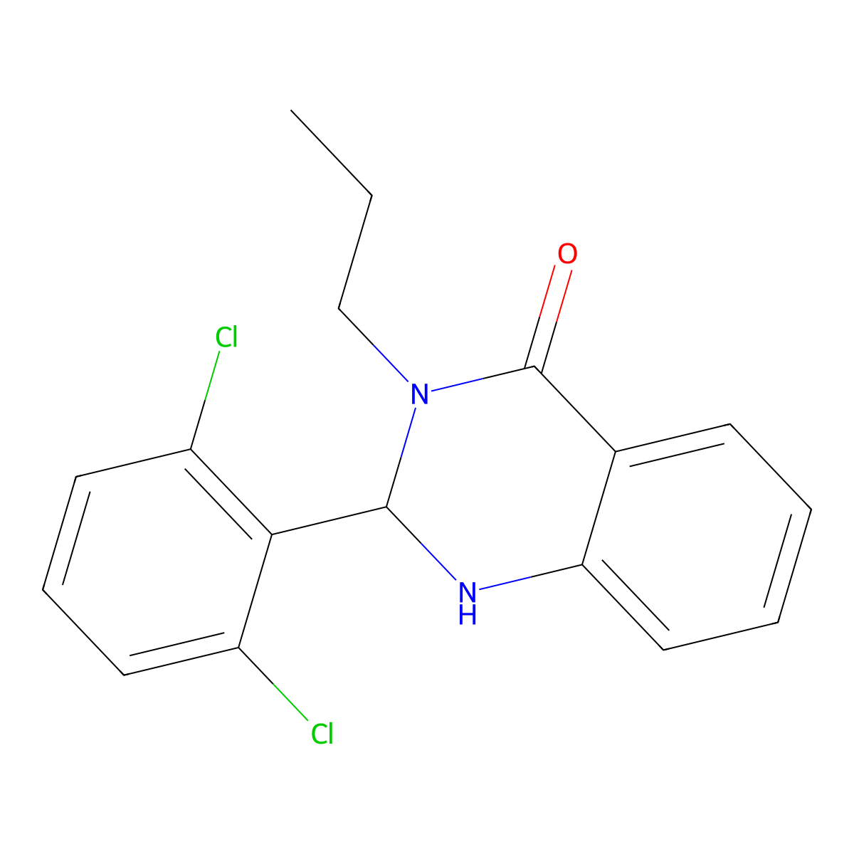 2-(2,6-Dichlorophenyl)-3-propyl-1,2-dihydroquinazolin-4-one molecular structure, CAS 375349-43-2