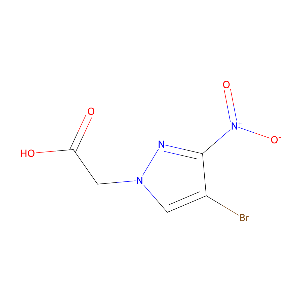(4-bromo-3-nitro-1H-pyrazol-1-yl)acetic acid molecular structure, CAS 375349-69-2