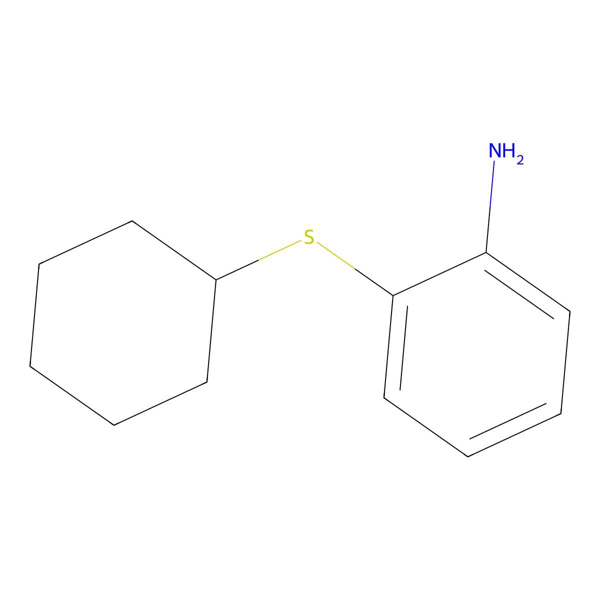 2-(Cyclohexylthio)benzenamine molecular structure, CAS 37535-87-8