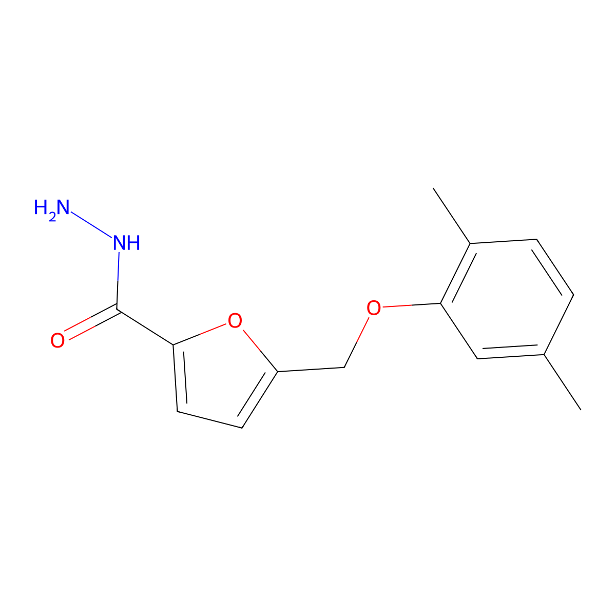 5-((2,5-Dimethylphenoxy)methyl)furan-2-carbohydrazide molecular structure, CAS 375350-27-9