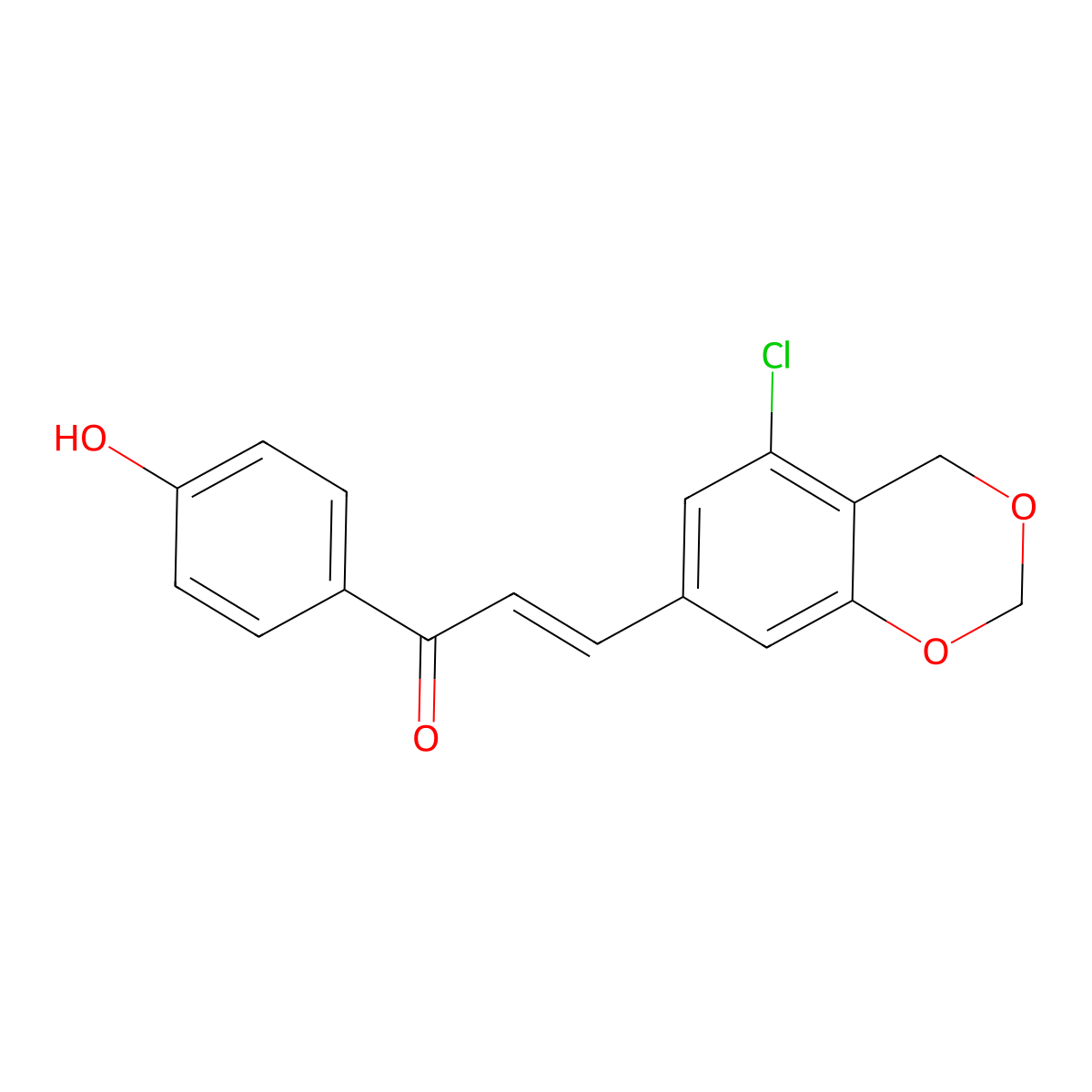3-(5-Chloro-4H-1,3-benzodioxin-7-yl)-1-(4-hydroxyphenyl)-2-propen-1-one molecular structure, CAS 375350-28-0