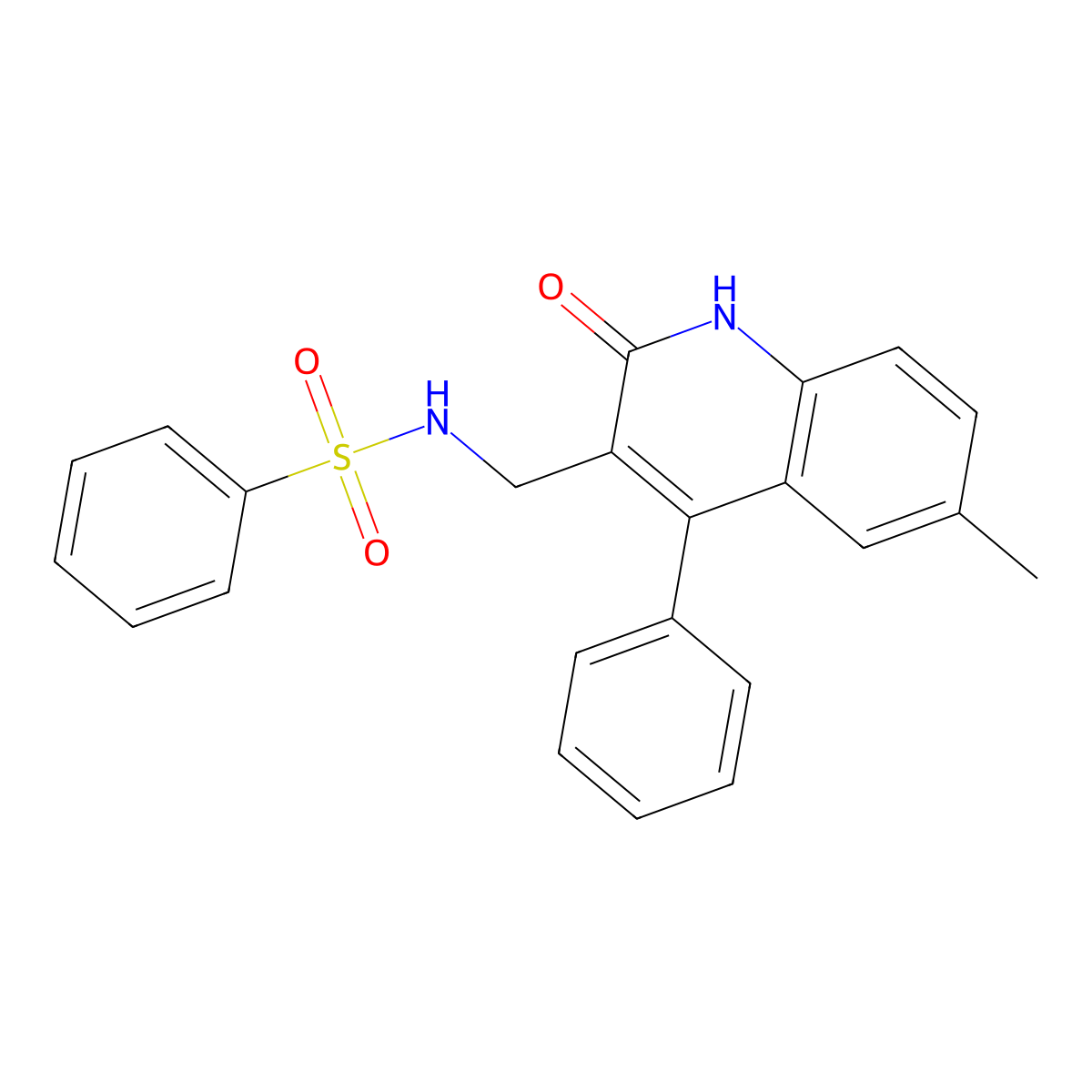 N-[(6-methyl-2-oxo-4-phenyl-1,2-dihydroquinolin-3-yl)methyl]benzenesulfonamide molecular structure, CAS 375350-36-0