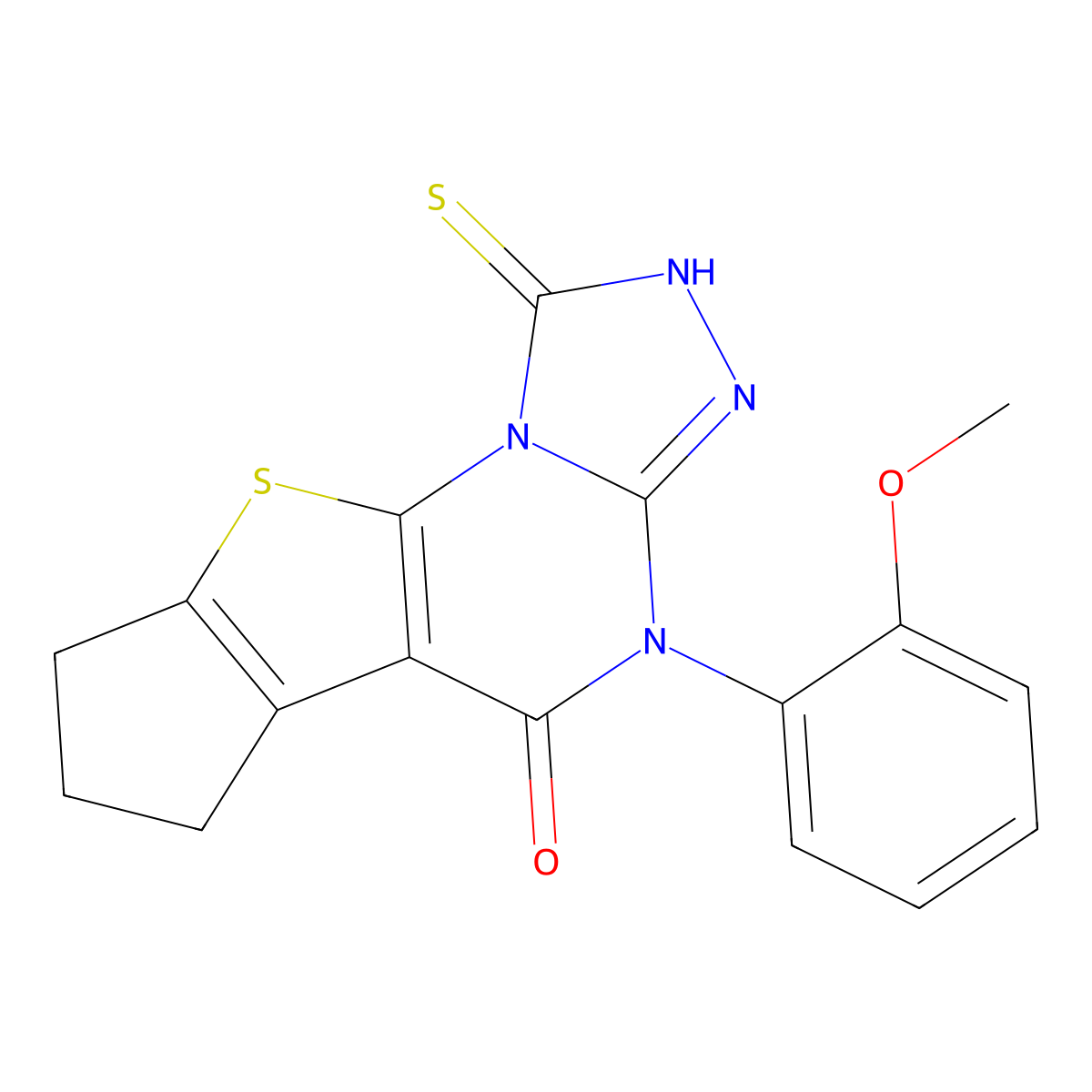4-(2-methoxyphenyl)-1-sulfanyl-7,8-dihydro-6H-cyclopenta[4,5]thieno[3,2-e][1,2,4]triazolo[4,3-a]pyrimidin-5(4H)-one molecular structure, CAS 375350-52-0
