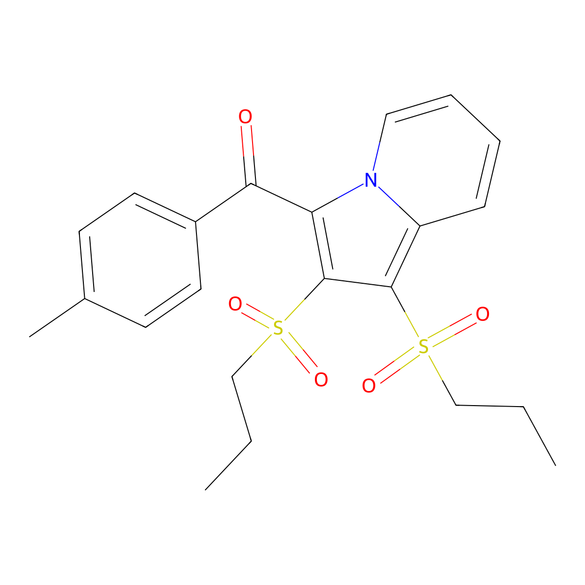 [1,2-Bis(propylsulfonyl)indolizin-3-yl](4-methylphenyl)methanone molecular structure, CAS 375350-95-1
