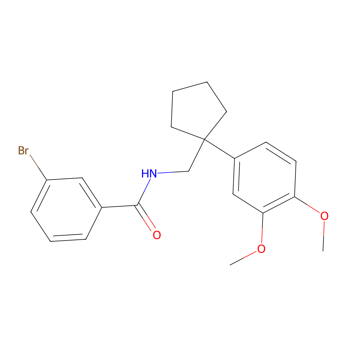 3-bromo-N-[[1-(3,4-dimethoxyphenyl)cyclopentyl]methyl]benzamide molecular structure, CAS 375351-30-7