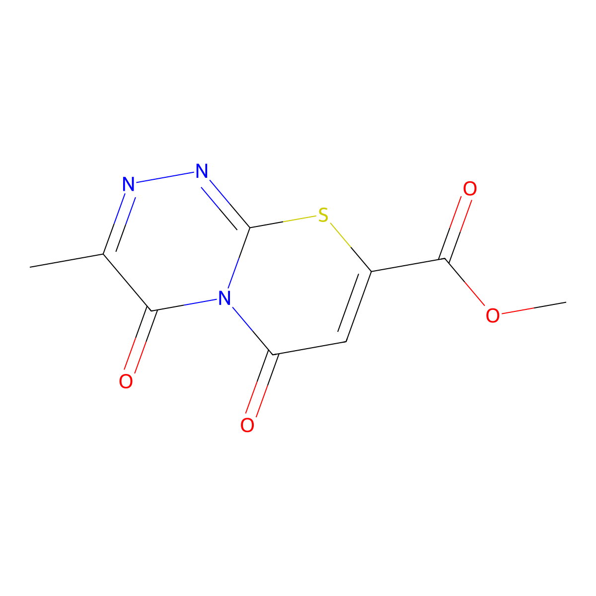 methyl 3-methyl-4,6-dioxo-4H,6H-[1,3]thiazino[2,3-c][1,2,4]triazine-8-carboxylate molecular structure, CAS 375352-40-2