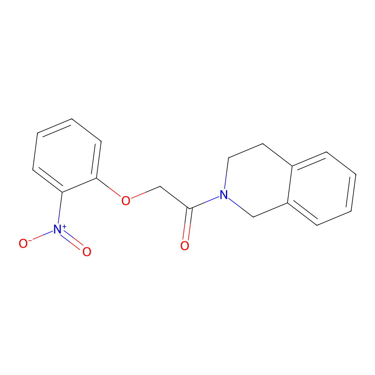 1-(3,4-dihydroisoquinolin-2(1H)-yl)-2-(2-nitrophenoxy)ethanone molecular structure, CAS 375352-81-1