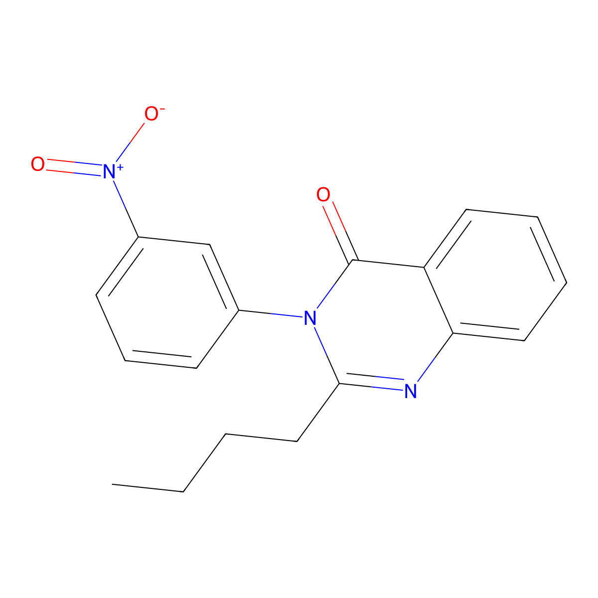 2-Butyl-3-(3-nitrophenyl)quinazolin-4-one molecular structure, CAS 375352-89-9