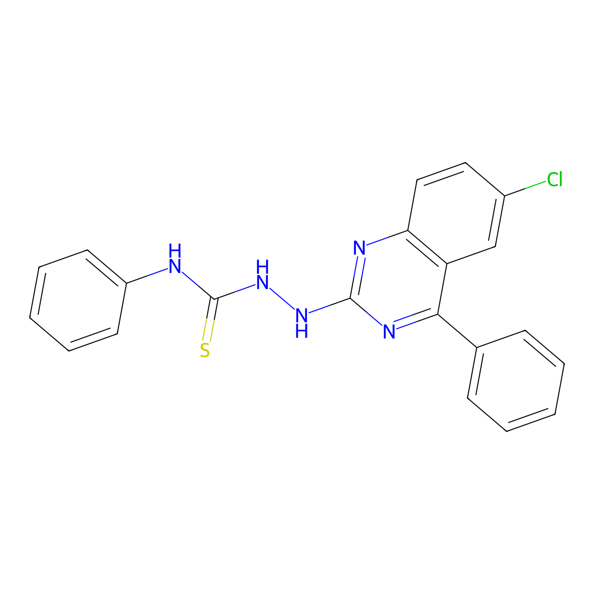 2-(6-chloro-4-phenylquinazolin-2-yl)-N-phenylhydrazinecarbothioamide molecular structure, CAS 375353-31-4