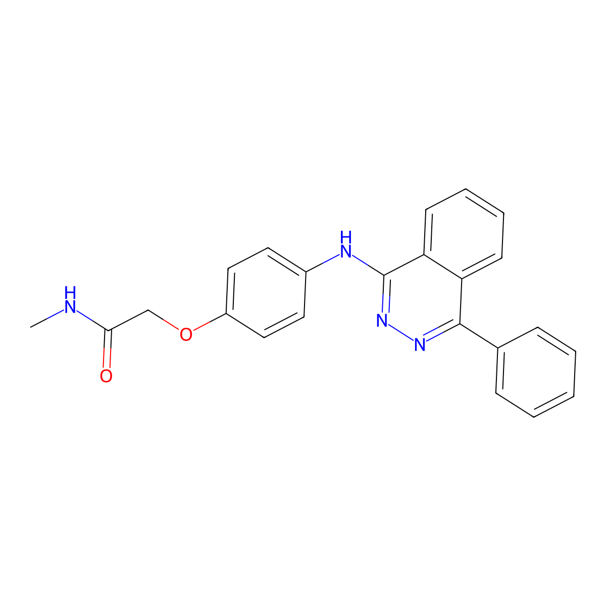 N-methyl-2-{4-[(4-phenylphthalazin-1-yl)amino]phenoxy}acetamide molecular structure, CAS 375353-73-4