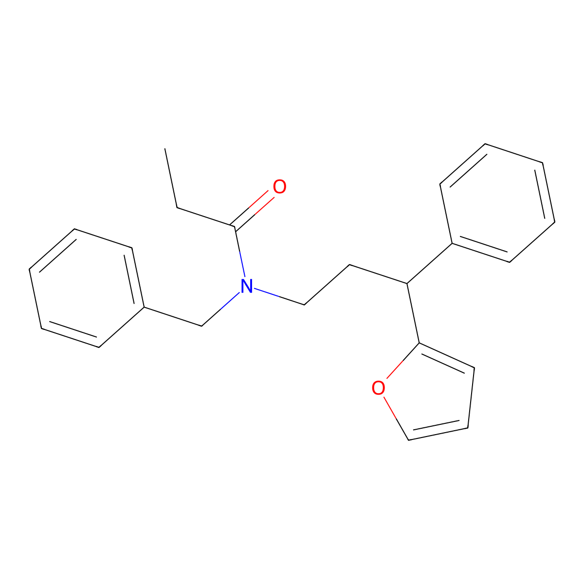 N-benzyl-N-[3-(furan-2-yl)-3-phenylpropyl]propanamide molecular structure, CAS 375354-37-3