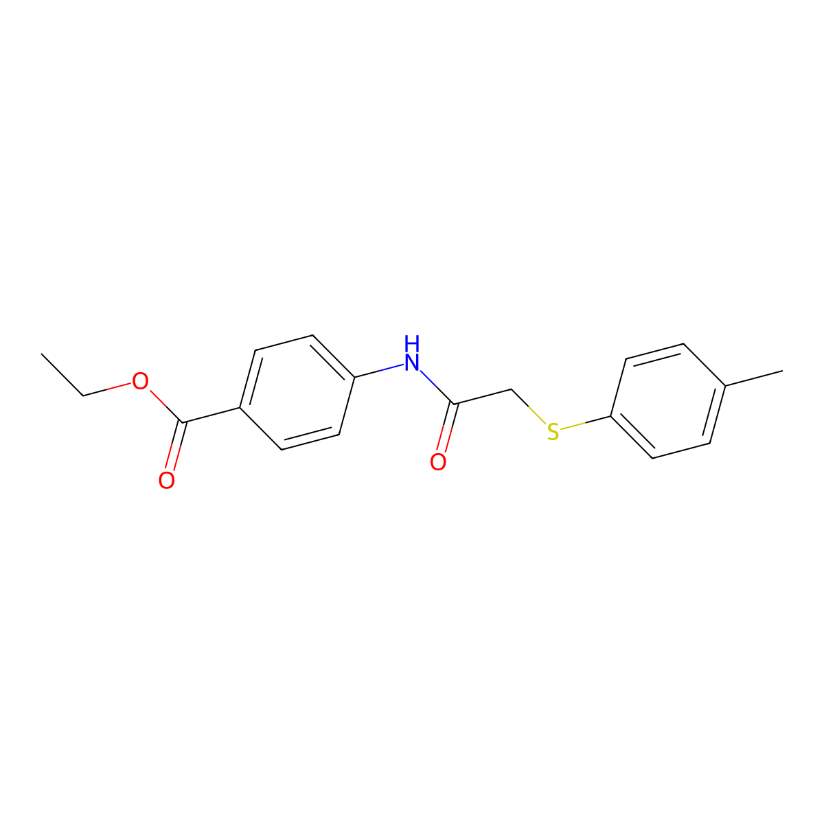 Ethyl 4-({[(4-methylphenyl)sulfanyl]acetyl}amino)benzoate molecular structure, CAS 375354-67-9