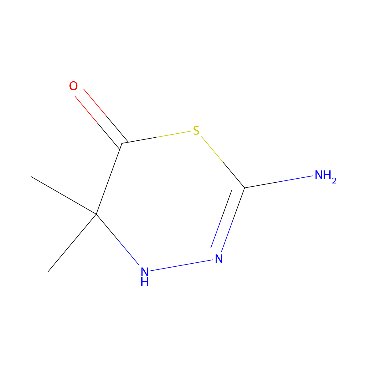2-Imino-5,5-dimethyl-1,3,4-thiadiazinan-6-one molecular structure, CAS 375354-68-0