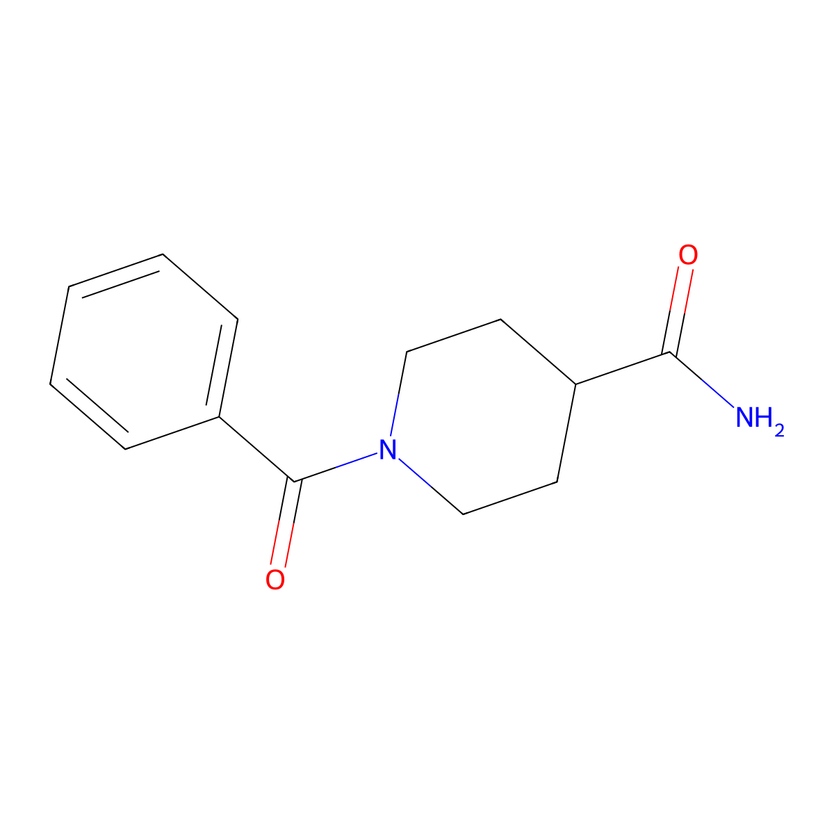 1-Benzoylpiperidine-4-carboxamide molecular structure, CAS 375355-32-1