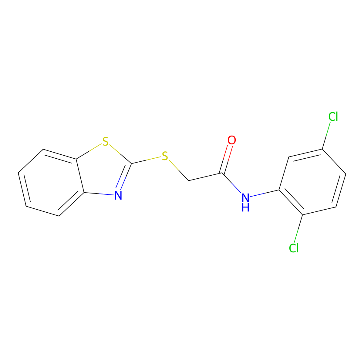 2-(1,3-benzothiazol-2-ylsulfanyl)-N-(2,5-dichlorophenyl)acetamide molecular structure, CAS 375355-39-8