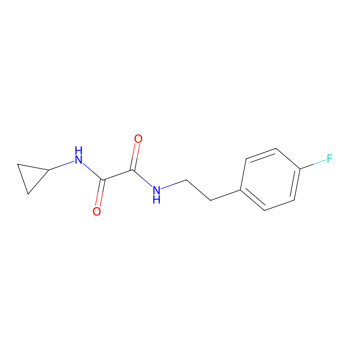 N'-cyclopropyl-N-[2-(4-fluorophenyl)ethyl]oxamide molecular structure, CAS 375355-96-7