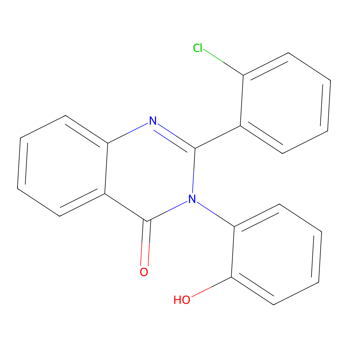 2-(2-Chlorophenyl)-3-(2-hydroxyphenyl)quinazolin-4-one molecular structure, CAS 375356-01-7