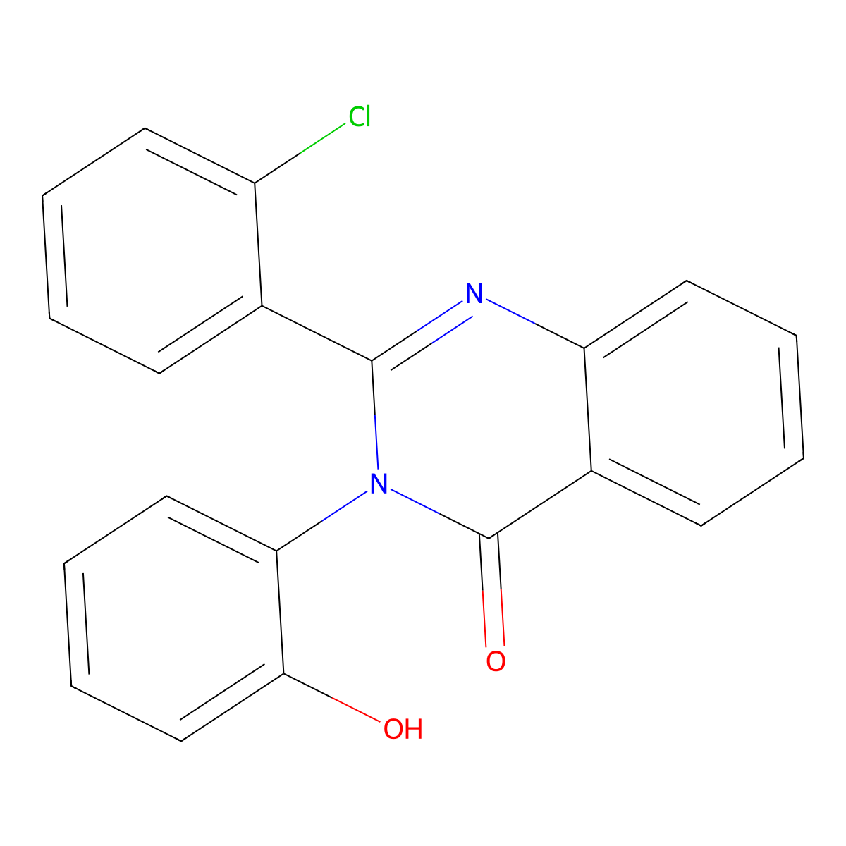 2-(2-Chlorophenyl)-3-(2-hydroxyphenyl)quinazolin-4-one molecular structure, CAS 375356-01-7