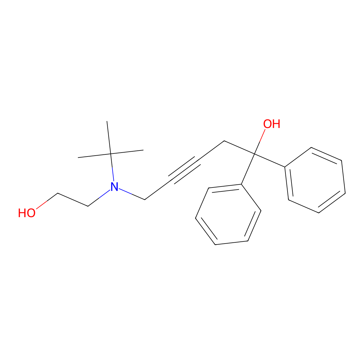 5-[Tert-butyl(2-hydroxyethyl)amino]-1,1-diphenylpent-3-yn-1-ol molecular structure, CAS 375356-04-0