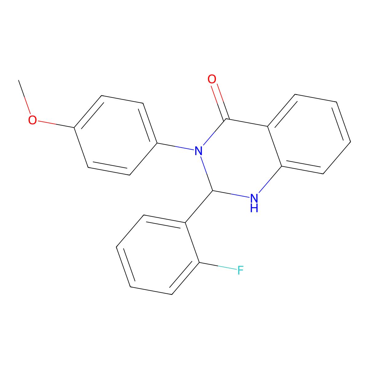 2-(2-Fluorophenyl)-3-(4-methoxyphenyl)-1,2-dihydroquinazolin-4-one molecular structure, CAS 375356-31-3