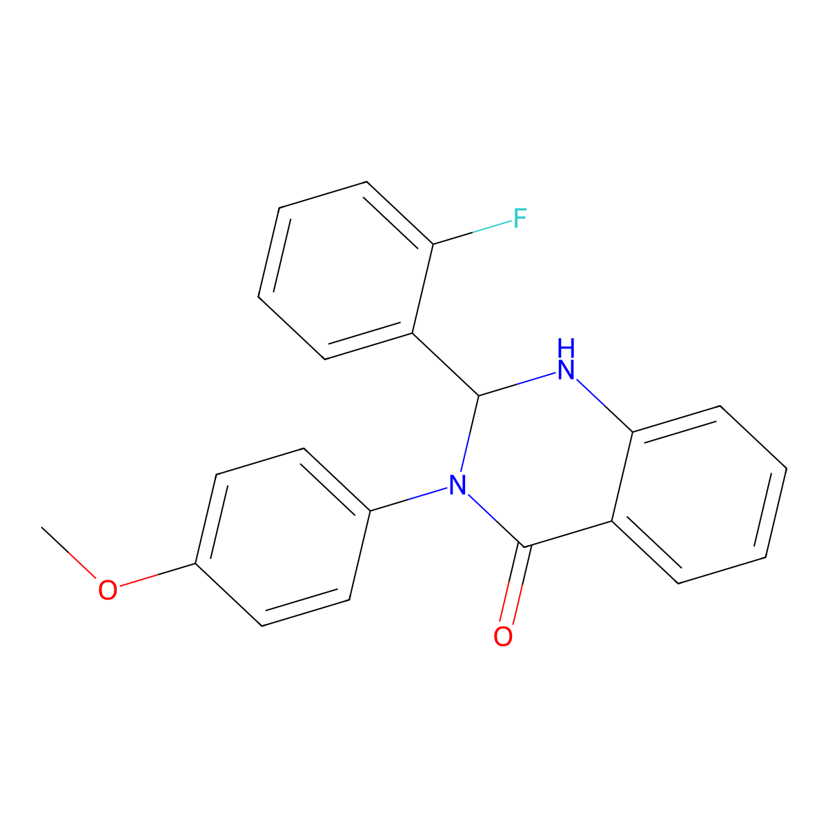 2-(2-Fluorophenyl)-3-(4-methoxyphenyl)-1,2-dihydroquinazolin-4-one molecular structure, CAS 375356-31-3