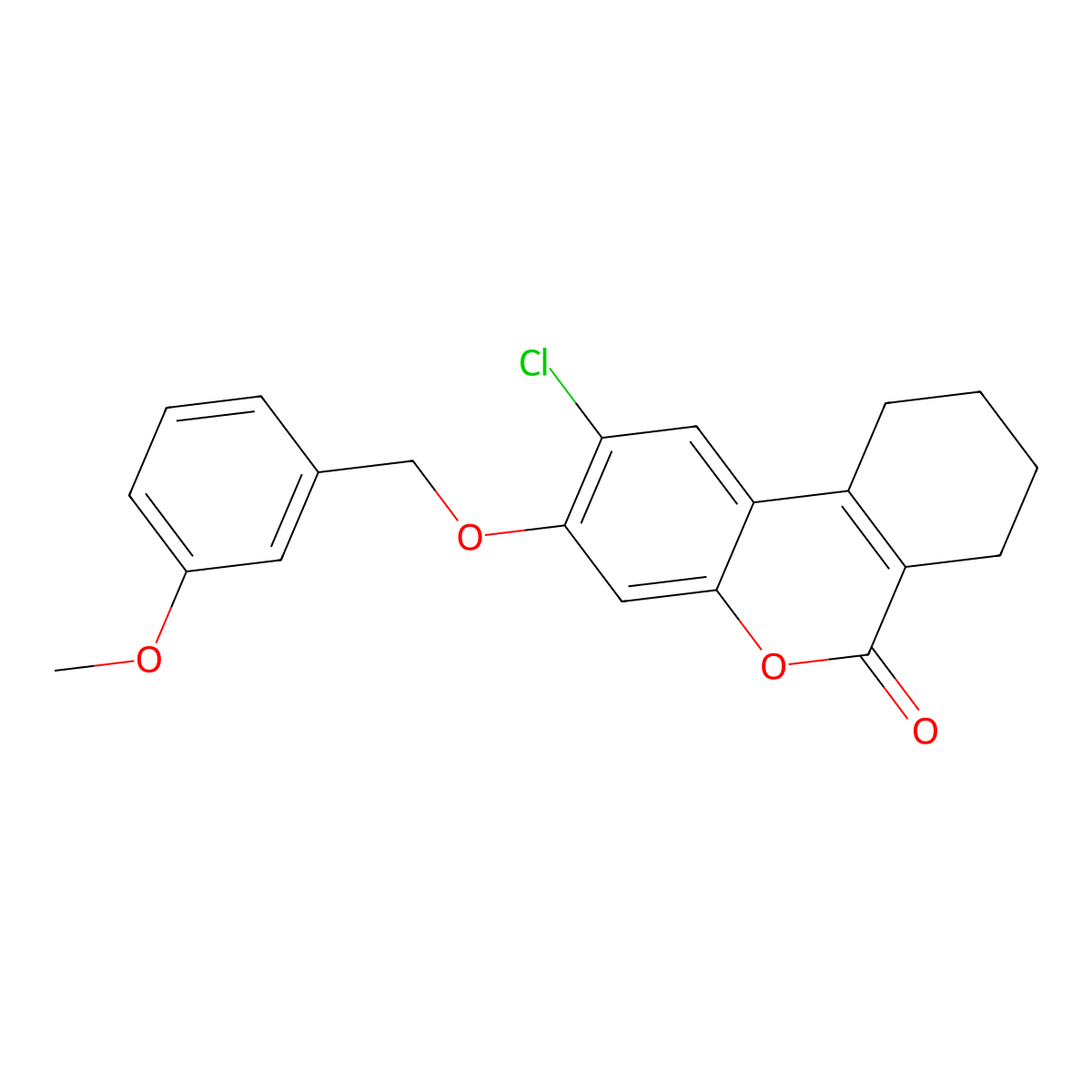 2-chloro-3-[(3-methoxybenzyl)oxy]-7,8,9,10-tetrahydro-6H-benzo[c]chromen-6-one molecular structure, CAS 375356-40-4