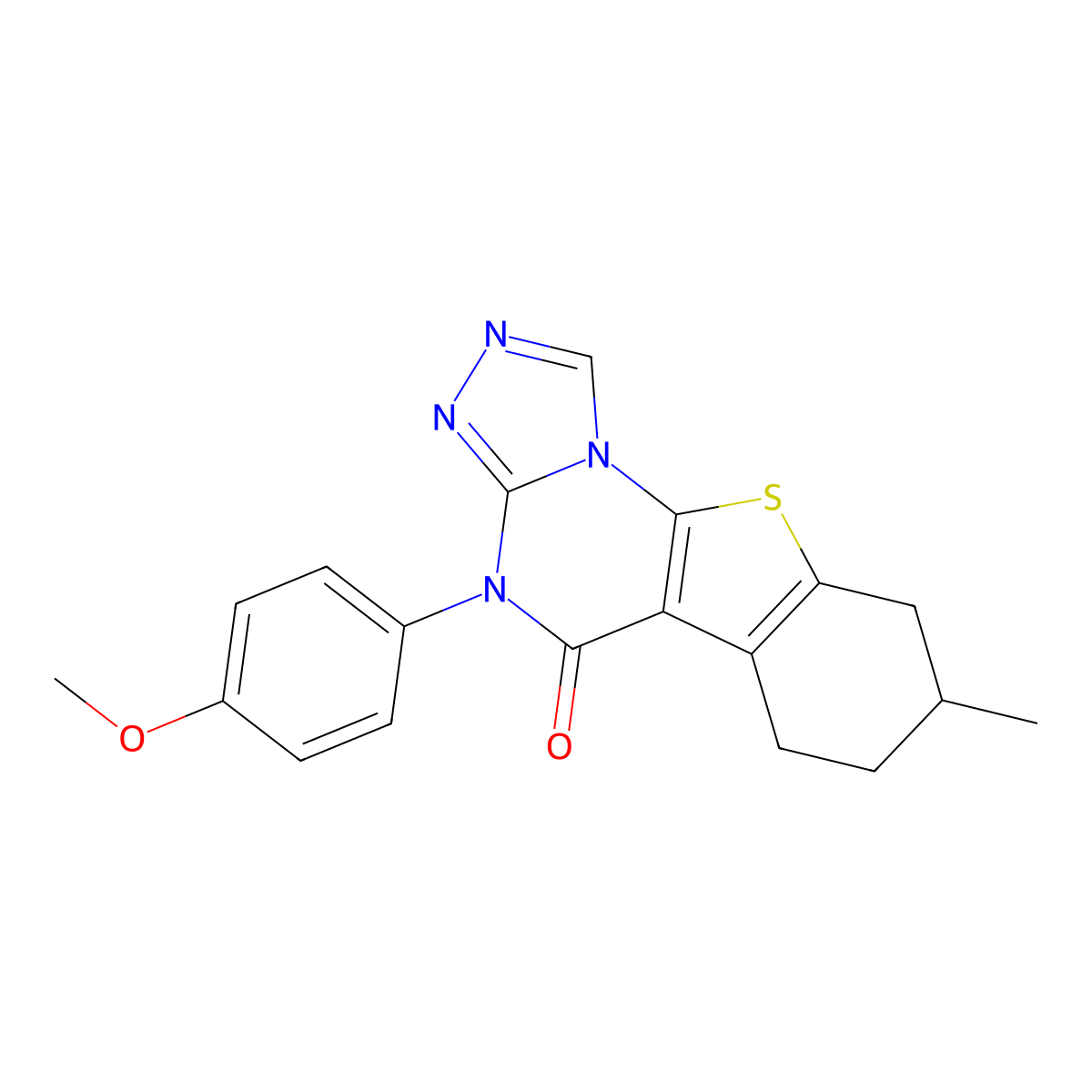 4-(4-methoxyphenyl)-8-methyl-6,7,8,9-tetrahydro[1]benzothieno[3,2-e][1,2,4]triazolo[4,3-a]pyrimidin-5(4H)-one molecular structure, CAS 375356-43-7
