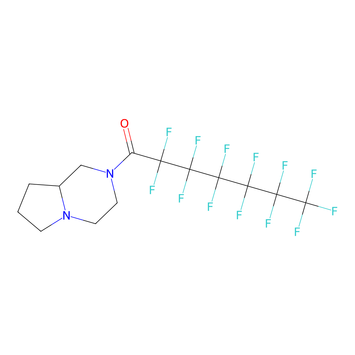 1-(3,4,6,7,8,8a-hexahydro-1H-pyrrolo[1,2-a]pyrazin-2-yl)-2,2,3,3,4,4,5,5,6,6,7,7,7-tridecafluoroheptan-1-one molecular structure, CAS 375356-51-7