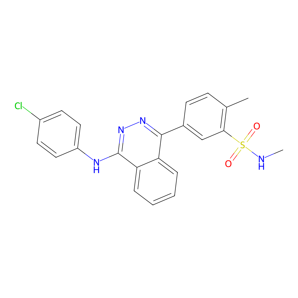 5-[4-(4-chloroanilino)phthalazin-1-yl]-N,2-dimethylbenzenesulfonamide molecular structure, CAS 375356-69-7