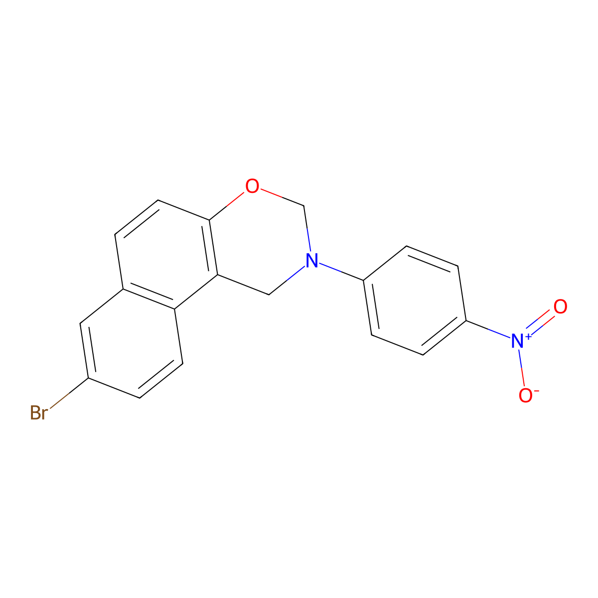 8-Bromo-2-(4-nitrophenyl)-1,3-dihydrobenzo[f][1,3]benzoxazine molecular structure, CAS 375357-12-3