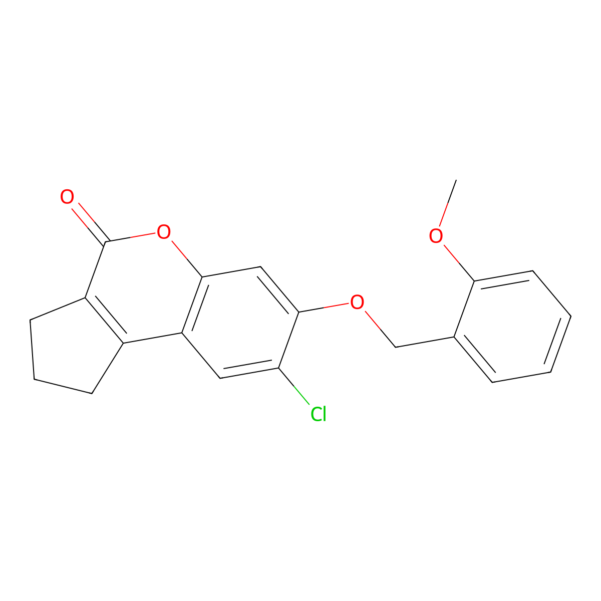 8-chloro-7-[(2-methoxyphenyl)methoxy]-2,3-dihydro-1H-cyclopenta[c]chromen-4-one molecular structure, CAS 375357-29-2