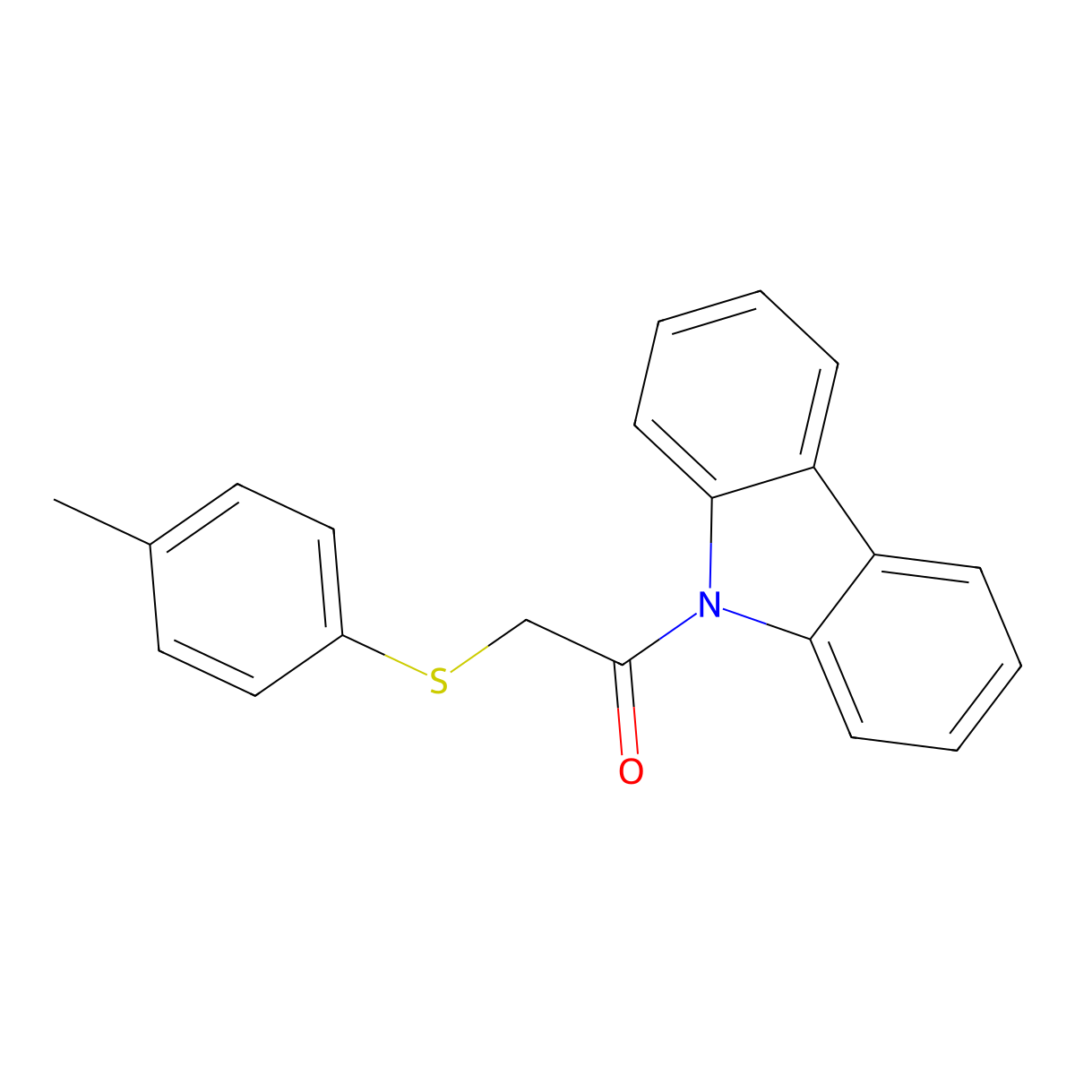 9-{[(4-methylphenyl)thio]acetyl}-9H-carbazole molecular structure, CAS 375357-68-9