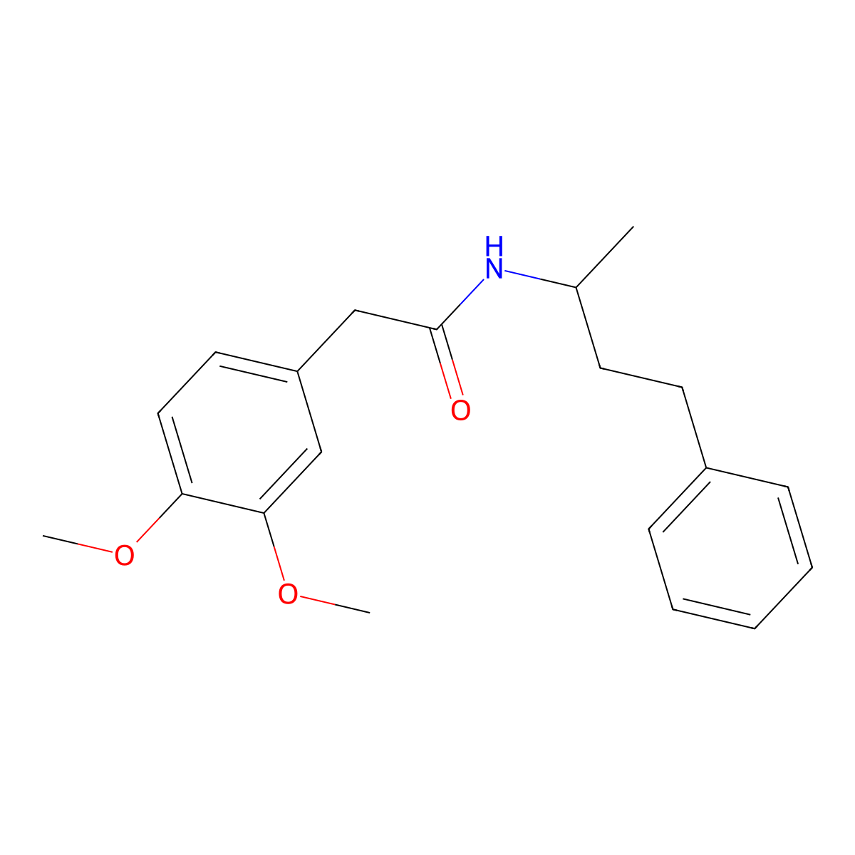 2-(3,4-dimethoxyphenyl)-N-(4-phenylbutan-2-yl)acetamide molecular structure, CAS 375358-22-8