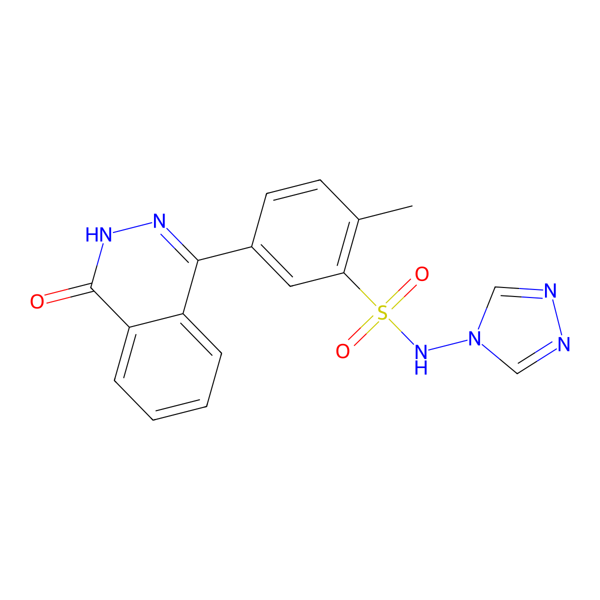 2-methyl-5-(4-oxo-3,4-dihydrophthalazin-1-yl)-N-(4H-1,2,4-triazol-4-yl)benzenesulfonamide molecular structure, CAS 375358-56-8