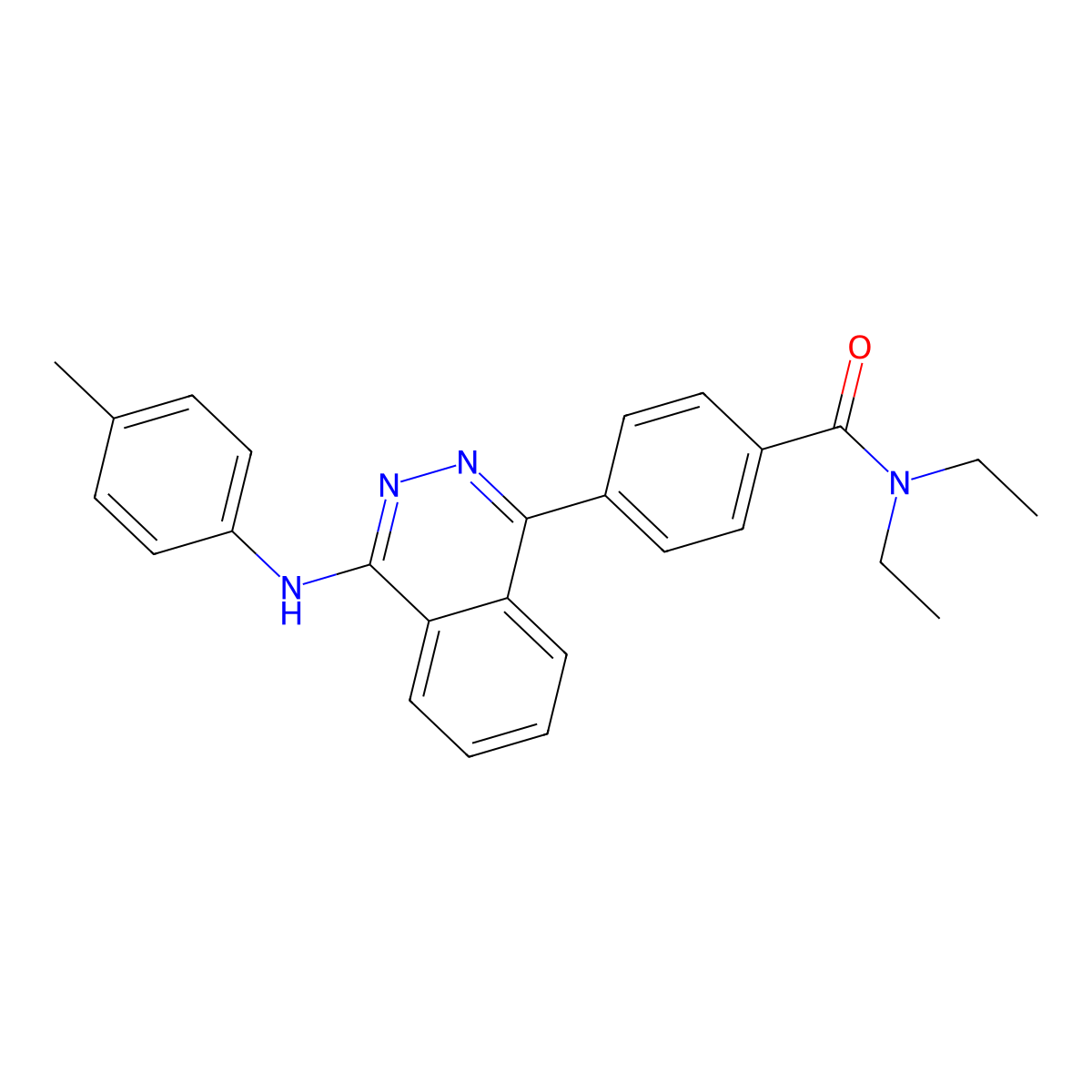 N,N-diethyl-4-[4-(4-methylanilino)phthalazin-1-yl]benzamide molecular structure, CAS 375358-59-1