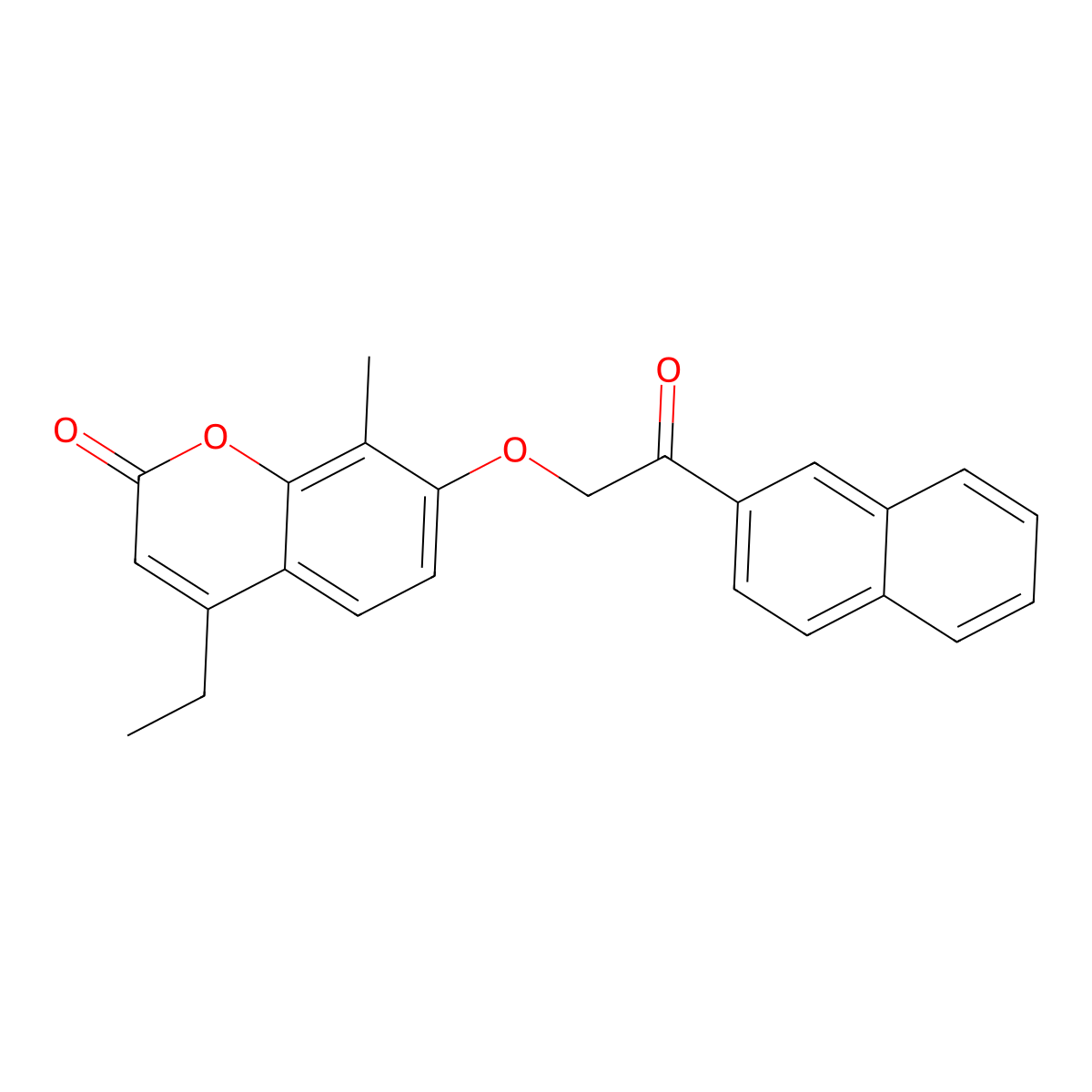 4-Ethyl-8-methyl-7-(2-naphthalen-2-yl-2-oxoethoxy)chromen-2-one molecular structure, CAS 375358-82-0